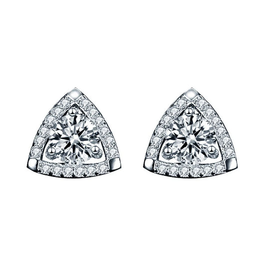 925 Sterling Silver Triangle Temperament Earrings