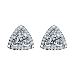 925 Sterling Silver Triangle Temperament Earrings