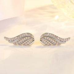 Angel Wing Ear Studs Wings Shape Micro-inlaid