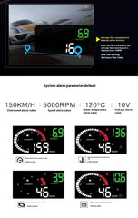 Car Mounted HUD Head Up Display Fuel Consumption Voltage Projector