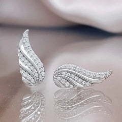 Angel Wing Ear Studs Wings Shape Micro-inlaid