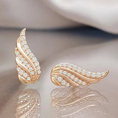 Angel Wing Ear Studs Wings Shape Micro-inlaid