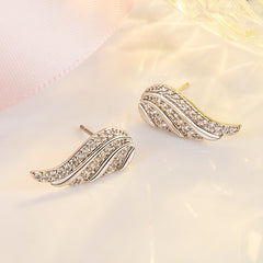 Angel Wing Ear Studs Wings Shape Micro-inlaid