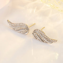 Angel Wing Ear Studs Wings Shape Micro-inlaid