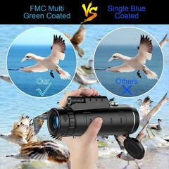 40X60 High-Power Monocular Telescope for Outdoor Adventures