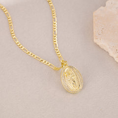 Fashion Copper Necklace Female Creative Virgin Mary