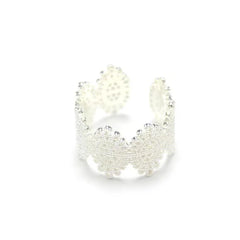 All-match Gentle Sterling Silver Lace Hollow Ring