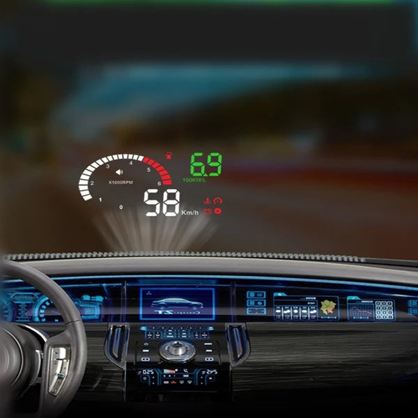 Car Mounted HUD Head Up Display Fuel Consumption Voltage Projector