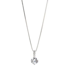 S925 Sterling Silver Solitaire Necklace Female Light Luxury And Simplicity Temperament