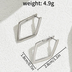 Simple Geometric Quadrilateral Design Earrings