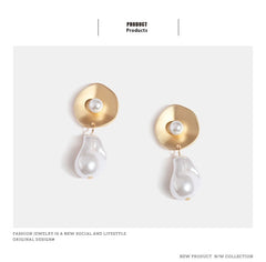 Pearl Earrings For Women Retro Personality And Minimalism Hollow Out