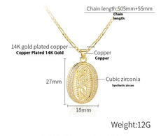 Fashion Copper Necklace Female Creative Virgin Mary