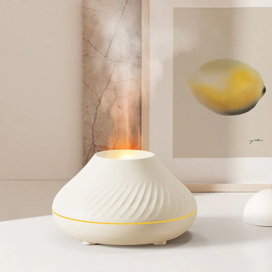 Newest RGB Flame Aroma Diffuser 130Ml 3d Colorful Flame Humidifier Fire Volcano Diffuser Flame